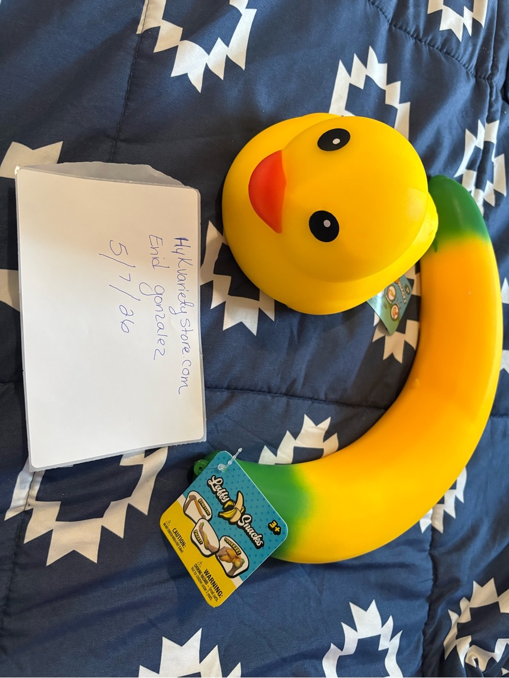 Squishies Yellow Duck & Banana Stress Toys Set - Kids Toys